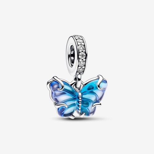 Charm colgante de mariposa de vidrio Murano azul Pandora - 792698C01