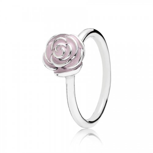 Rose silver ring with pink enamel 190905EN40 Anillos PANDORA