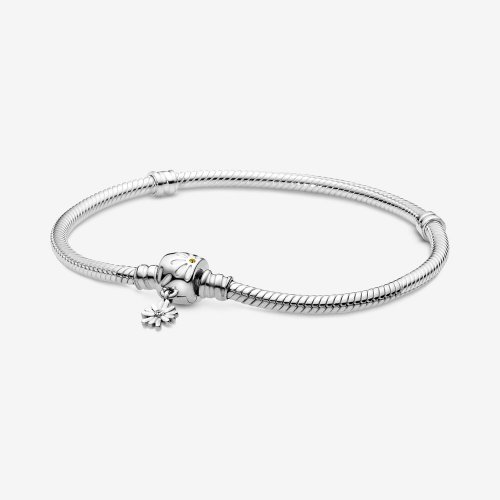 Pulsera de cadena de serpiente con broche de flor Margarita Pandora Moments - 598776C01