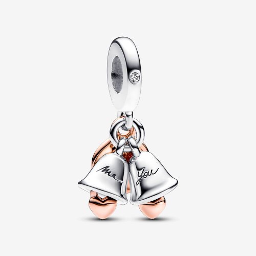 Charm colgante de doble campana de boda en dos tonos de Pandora - 782592C01