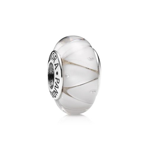 Charm Cristal de Murano Zig-Zag Blanco - PANDORA