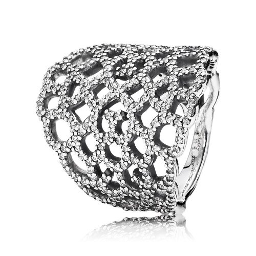 Lace silver ring with cubic zirconia 190907CZ Anillos PANDORA