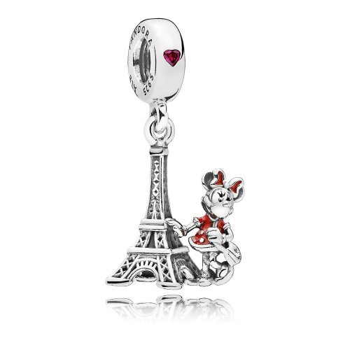 Charm colgante en plata de ley Torre Eiffel de Minnie Mouse PANDORA
