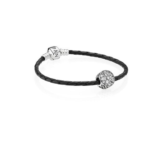 Pandora Leather Bracelet With Charms