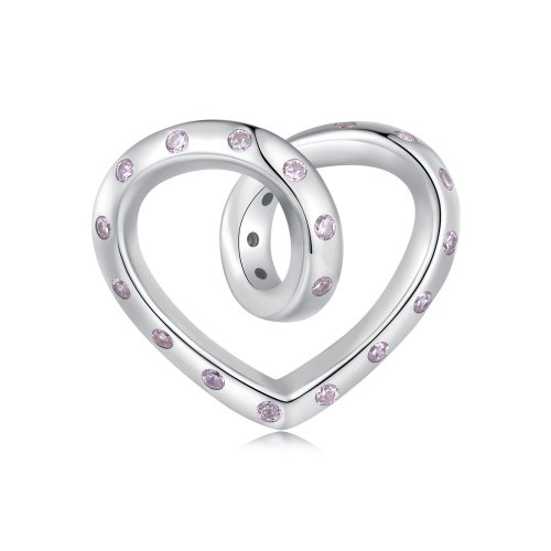 Charm de cristal estilo Pandora con forma de rosa - BSC904