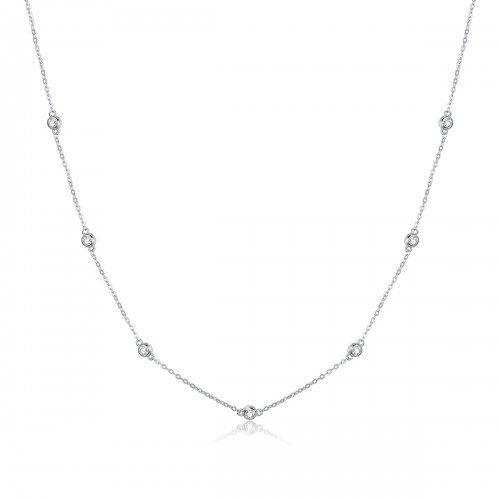 Collar de cadena brillante de estilo Pandora en plata - SCN393