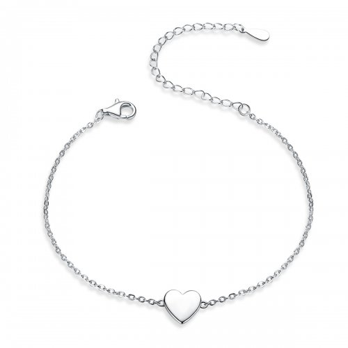 Pulsera deslizante de cadena con corazón amado de plata estilo Pandora - SCB161