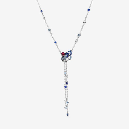 Collar Y-Abanico PANDORA Azul y Rosa (2 Formas de Usar) - 398183SRUMX-45