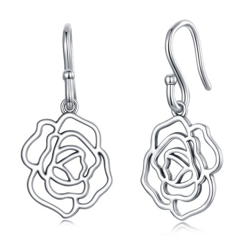 Pendientes colgantes estilo Pandora con rosas - SCE1505