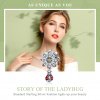 Charm de la historia de la mariquita de plata con estilo Pandora - SCC727
