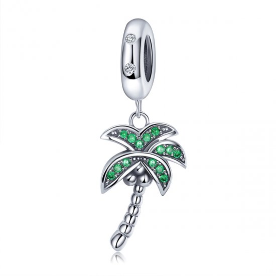 Pendiente colgante de palmera plateada estilo Pandora - SCC697 - Haga click en la imagen para cerrar