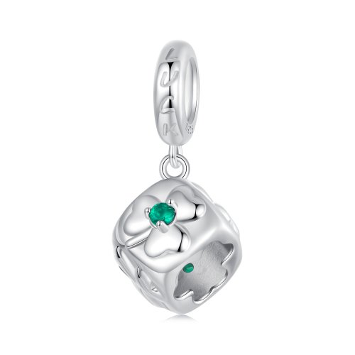 Colgante de dados con trébol de cuatro hojas estilo PANDORA - SCC2839