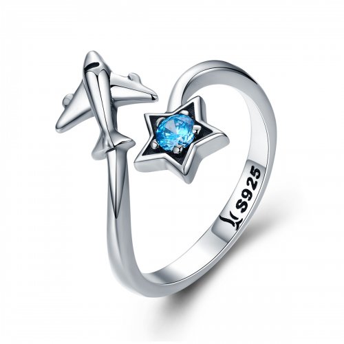 Anillo de estilo Pandora con estrella de plata Star Tours - SCR322