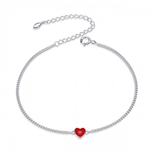 Pulsera estilo Pandora con corazón de plata - SCB182