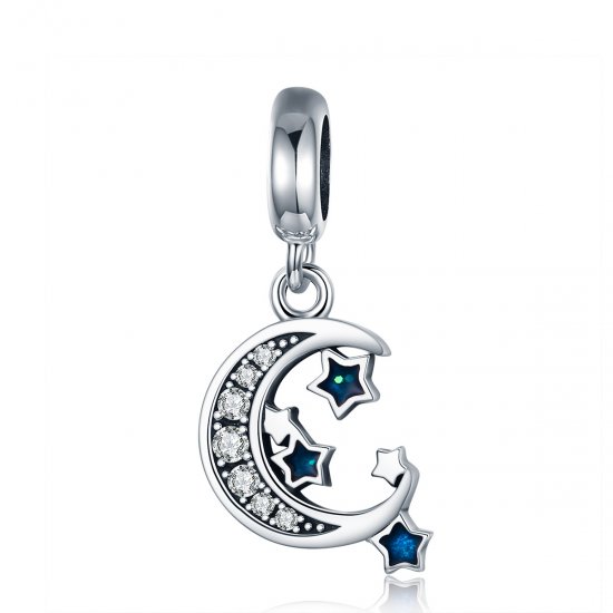 Estilo Pandora Plata Brillante Estrellas Colgante - SCC639 - Haga click en la imagen para cerrar