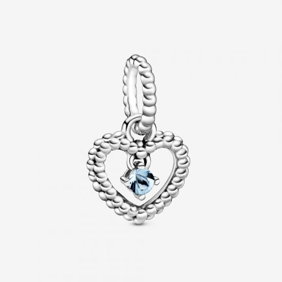 PANDORA Abalorio Colgante de Corazón con Cuentas en Azul Aqua - 798854C01 - Haga click en la imagen para cerrar