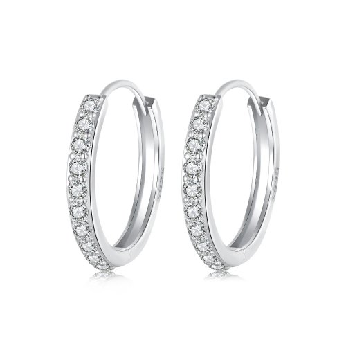 Pendientes sencillos de plata de ley estilo PANDORA - BSE1060-AL