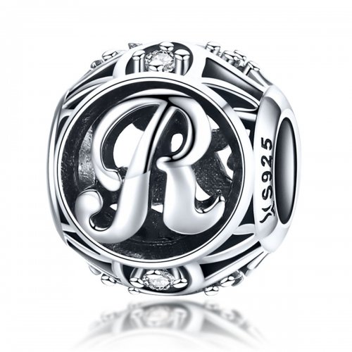 Pulsera estilo Pandora con colgante de letra R - SCC738-R