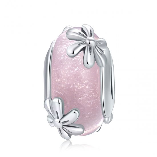 Charm de estilo Pandora de plata con flores de primavera - SCC860 - Haga click en la imagen para cerrar