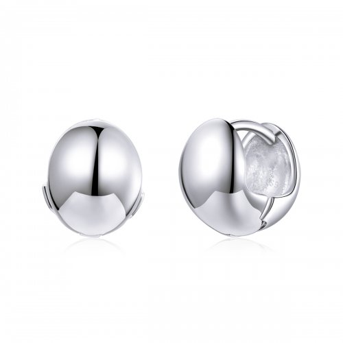 Pendientes de botón estilo Pandora de plata con pequeño círculo - SCE767