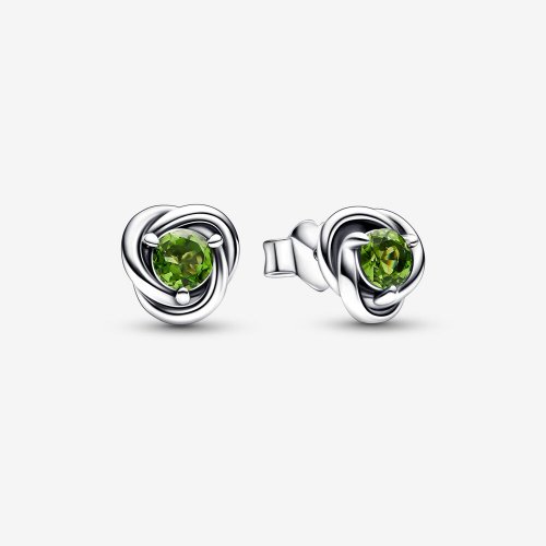 PANDORA Pendientes con forma de círculo de eternidad con piedra natal de agosto - 292334C03