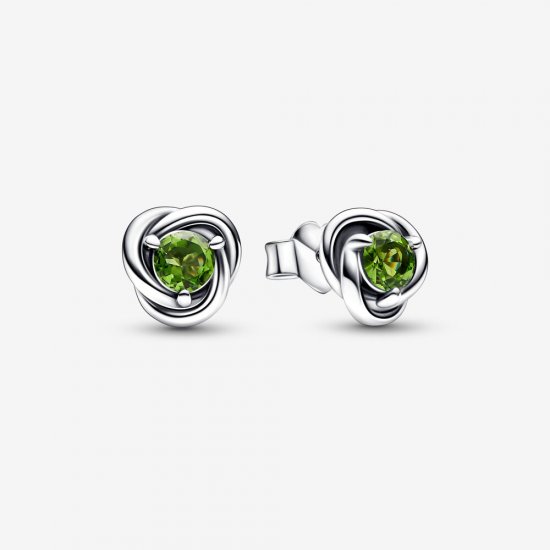 PANDORA Pendientes con forma de círculo de eternidad con piedra natal de agosto - 292334C03 - Haga click en la imagen para cerrar