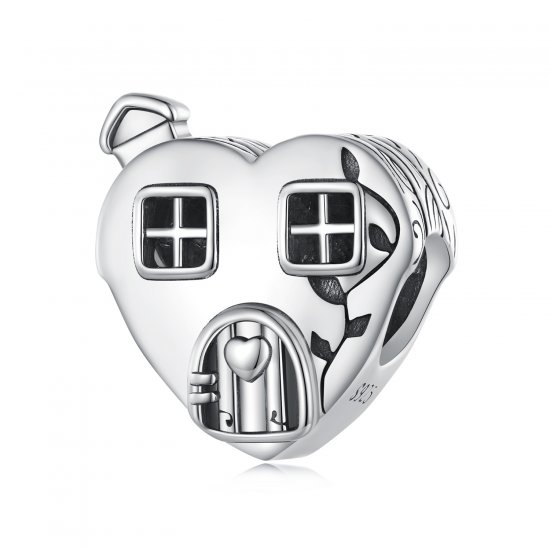 Encanto de casa en forma de corazón al estilo de Pandora - BSC871 - Haga click en la imagen para cerrar
