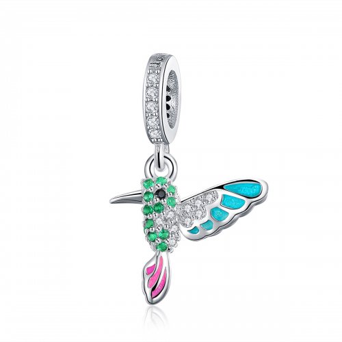 Pendiente en plata con diseño estilo Pandora de Martín Pescador - SCC991