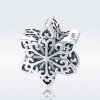 Charm de copo de nieve brillante plateado al estilo Pandora - SCC719