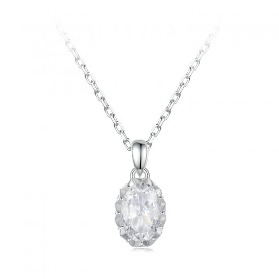 Collar de moissanita de 1 ct estilo PANDORA Brilliant Beauty (con un certificado) - MSN035 - Haga click en la imagen para cerrar