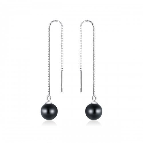 Pendientes colgantes de ágata plateada con estilo Pandora - SCE878
