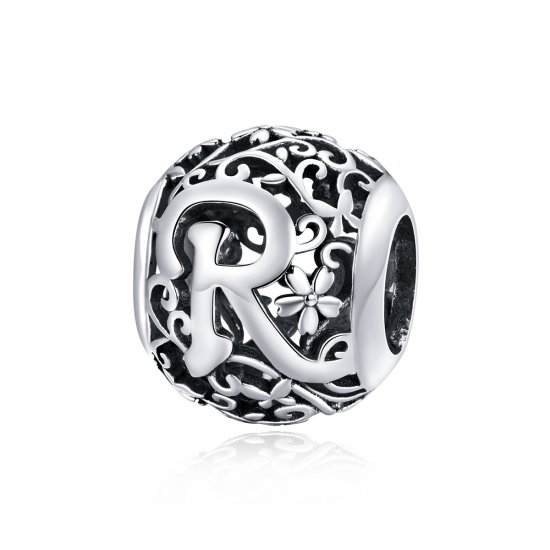 Pandora Estilo Abalorio de Letra R con Flor Calada - SCC1444-R - Haga click en la imagen para cerrar