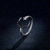 Anillo abierto de Luna y Estrella, estilo Pandora, en plata - BSR137