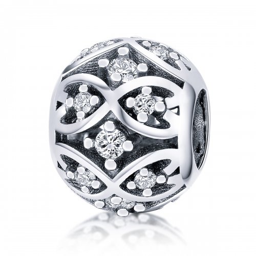Pulsera de estilo Pandora con encanto de elegancia plateada - SCC732