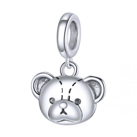 Pendiente colgante de estilo Pandora con lindo oso - SCX120-L - Haga click en la imagen para cerrar