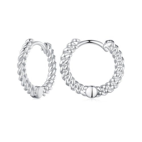 Pendientes estilo Pandora con cadena y aro - BSE906