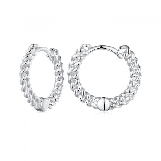 Pendientes estilo Pandora con cadena y aro - BSE906 - Haga click en la imagen para cerrar