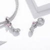 Pendiente de cristal con forma de zapatilla estilo Pandora - BSC411