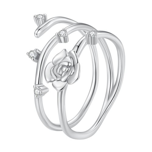 Anillo de vid rosa versátil personalizado al estilo de Pandora - BSR404