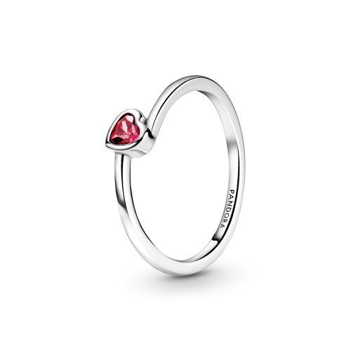 Anillo solitario PANDORA Corazón Inclinado Rojo - 199267C01