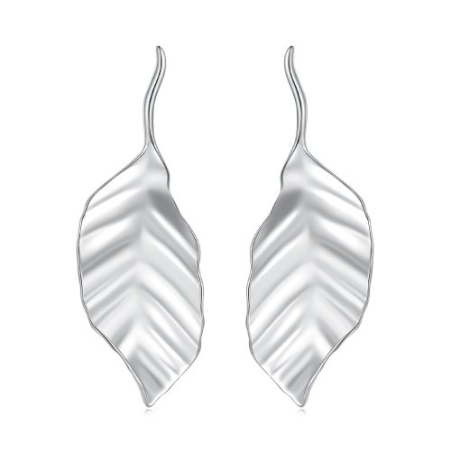 Pendientes de botón estilo Pandora con hojas - BSE812