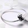 Pulsera de cadena de búho lindo de graduación en estilo Pandora de plata - SCB067