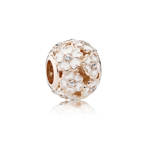Charm Prado blanco de la prímula Rose PANDORA