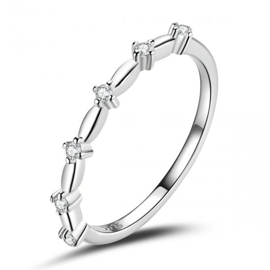 Estilo Pandora Simple - Anillo Estrellado - BSR206-A - Haga click en la imagen para cerrar