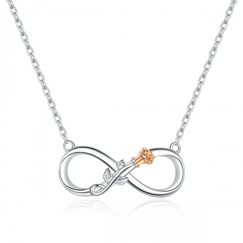 Collar de estilo Pandora de plata con infinito amor - SCN371 Collar de estilo Pandora de plata con infinito amor - SCN371
