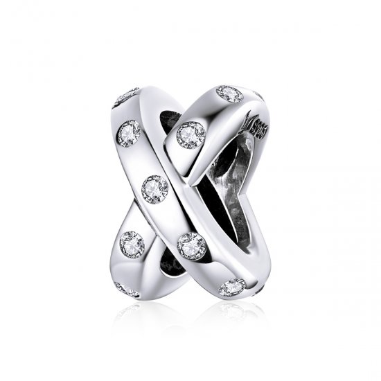 Charm Pandora estilo plata de geometría simple - SCC1515 - Haga click en la imagen para cerrar