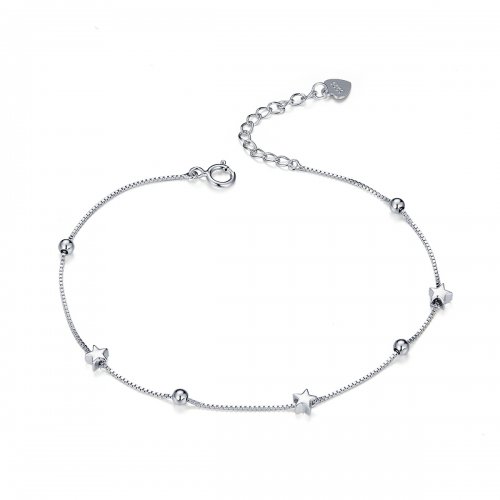 Pulsera deslizante de cadena estilo Pandora con estrella de plata - SCB171