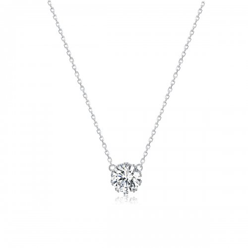 Collar de colgante de vida brillante de estilo Pandora en plata - BSN085