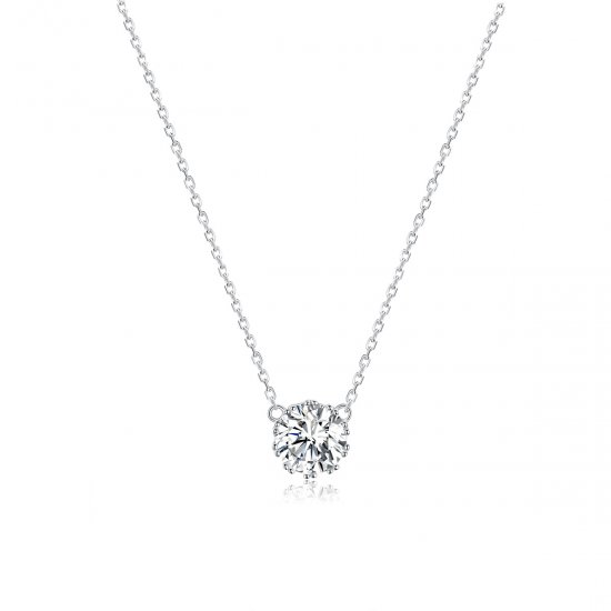 Collar de colgante de vida brillante de estilo Pandora en plata - BSN085 - Haga click en la imagen para cerrar