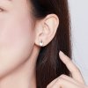 Aretes de unicornio lindo plateado estilo Pandora - SCE737